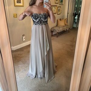 Narianna Silver and Black Maxi Dress